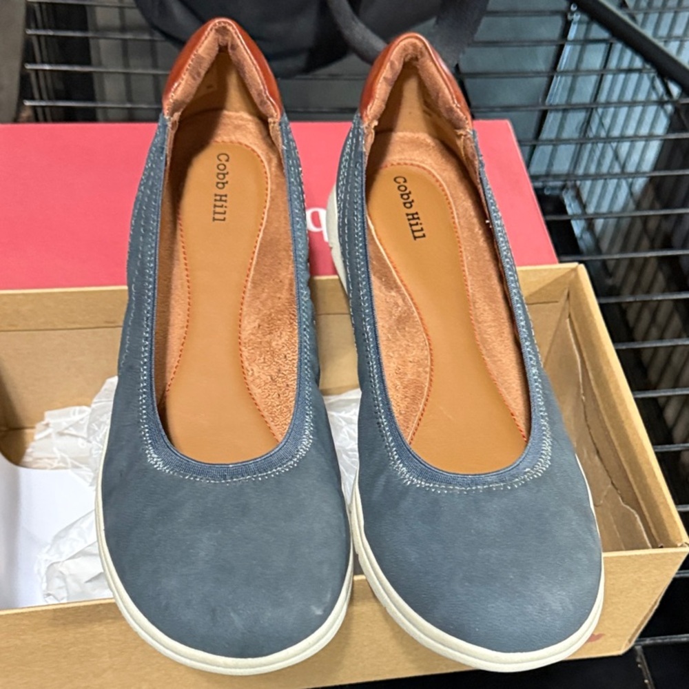 Cobb Hill Women's Lidia ballet Blue Slip-On Ballet Flats